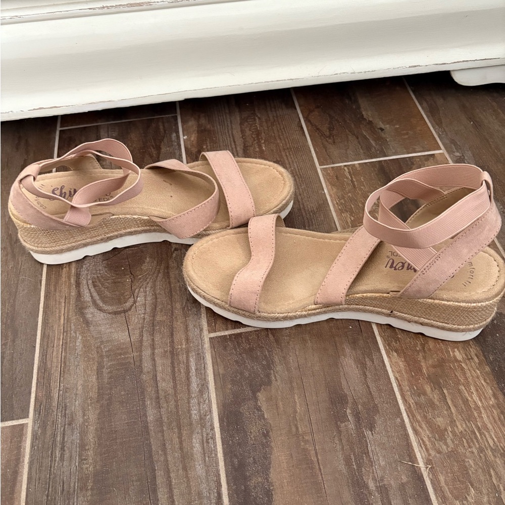 Nude Wedge Sandals